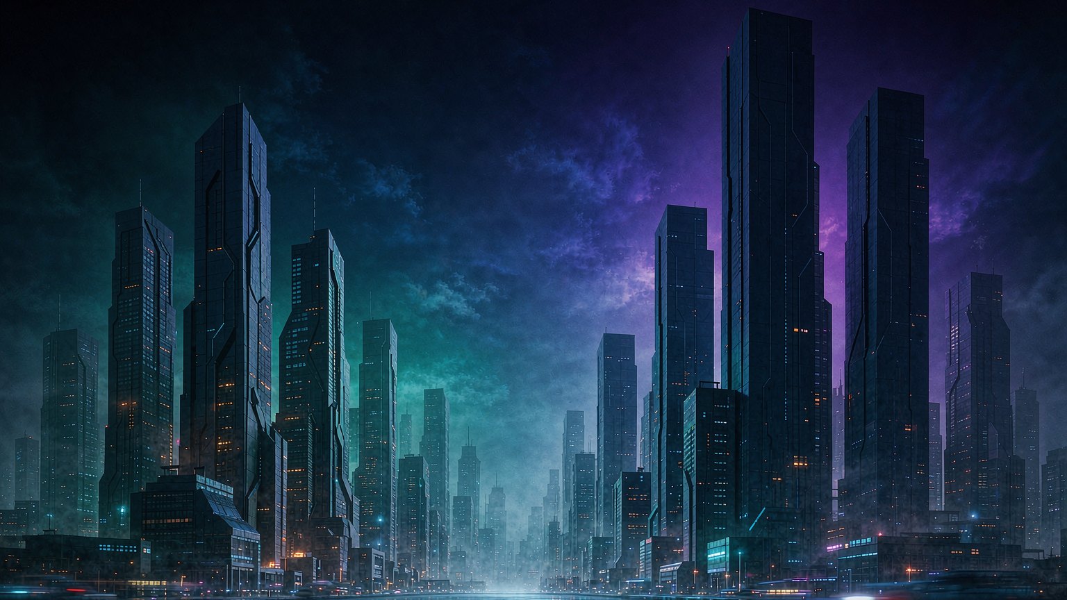 AI 生成的科幻电影感城市海报